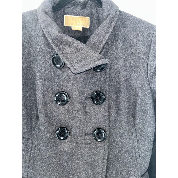 Women's Michael Kors Band Collar Wool Double-Breasted Coat Size 10 - Picture 4 of 6